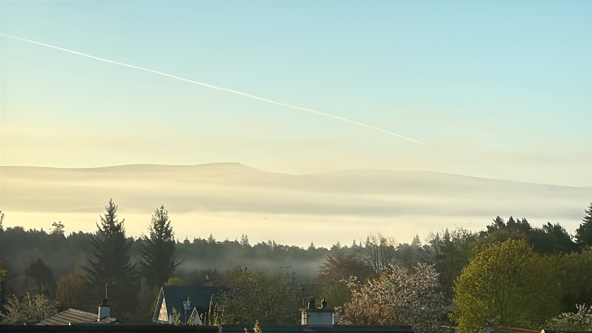 Grantown on Spey, Highlands, Low mist rising from the river....