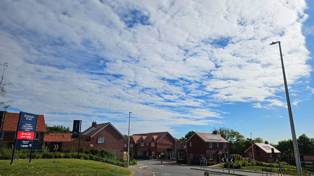 Crowborough, East sussex, Light morning cloud...