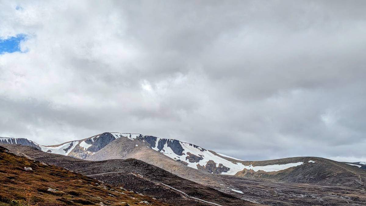 Aviemore, , Snow on the Cairngorms, alt approx 1200m...