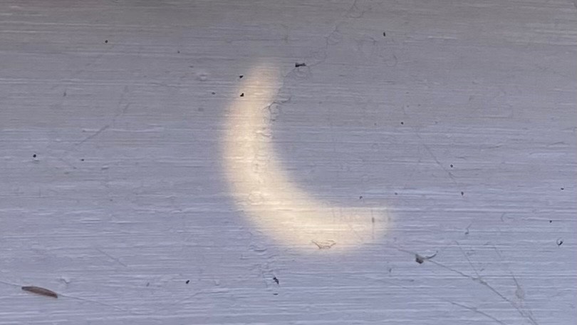 Moulton Chapel, Lincolnshire, Pinhole shadow of eclipse ...